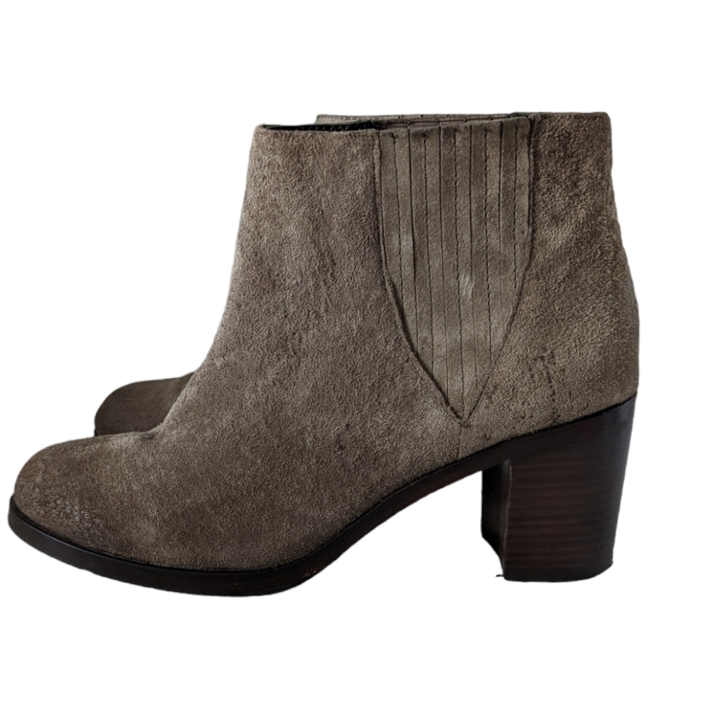 Wolverine 1000 Mile Samantha Pleet Brown Suede Ankle Boots Booties Size 9